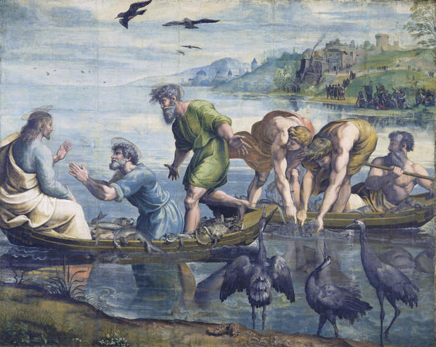 Cartoon for The Miraculous Draught of Fishes by Raphael and studio 