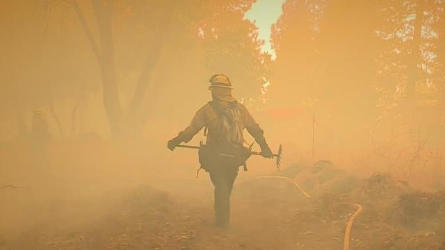 firefighter walking in Foresthill 