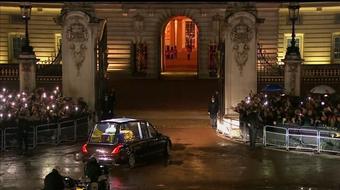 King Charles leads procession fit for a queen 