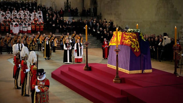 Queen Elizabeth II began lying in state at Westminster Hall on Sept. 14, 2022, and will continue to do so until her funeral on Sept. 19, 2022.