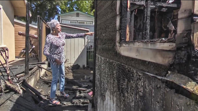 Fire Damage in Oakland Following Fire Near I-580 