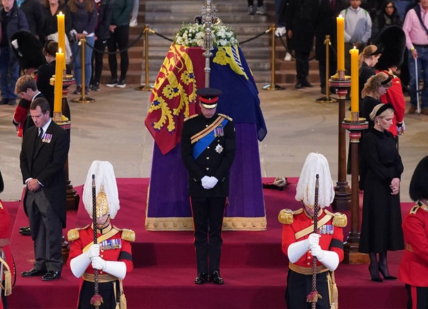 Queen Elizabeth II's Grandchildren Mount Vigil At Westminster Hall 