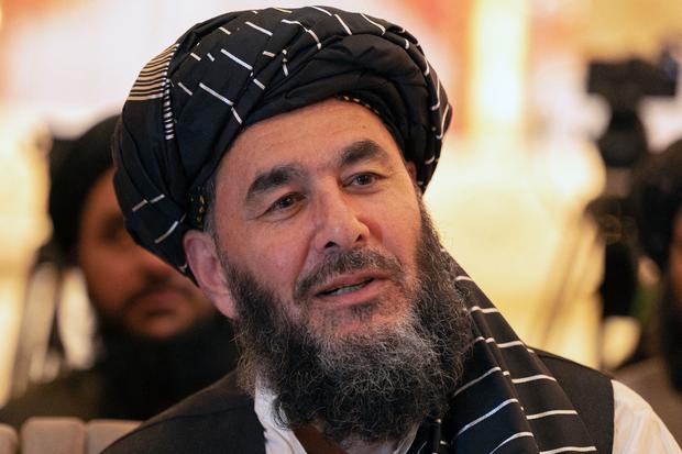 Bashar Noorzai, a warlord and high-ranking Taliban official, at a news conference in Kabul