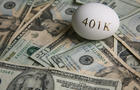 American currency and an egg with '401K' on it 