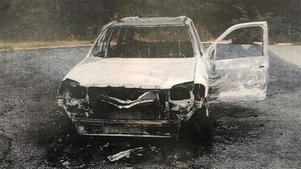 Lori Ann Slesinski's burned car 