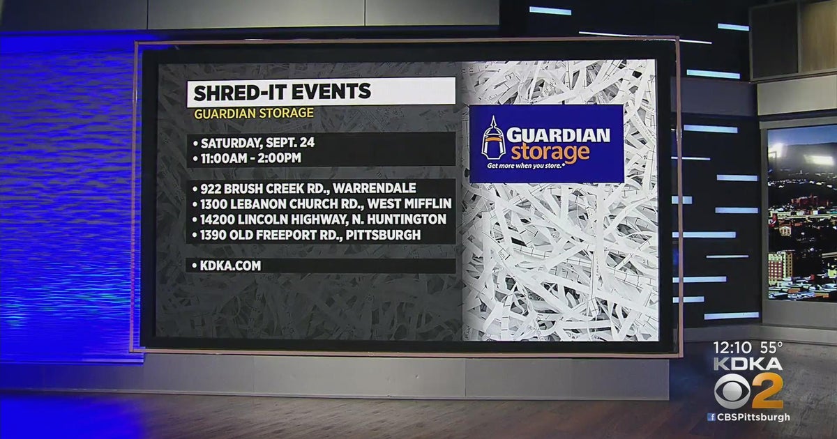 Guardian Storage hosting shredit events CBS Pittsburgh