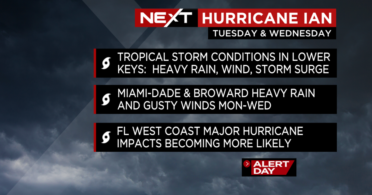 Tropical moisture from Hurricane Ian arrives in South Florida Monday, worst weather conditions is Tuesday