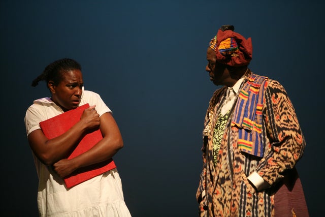 bluest_051_ls.jpg From left: Shanique S. Scott and Vernon D. Medearis perform during a dress reheasal of "The Bluest Eye" at Lorraine Hansberry Theatre. Lea Suzuki / The Chronicle Photo taken on 10/10/07, in San Francisco, CA,