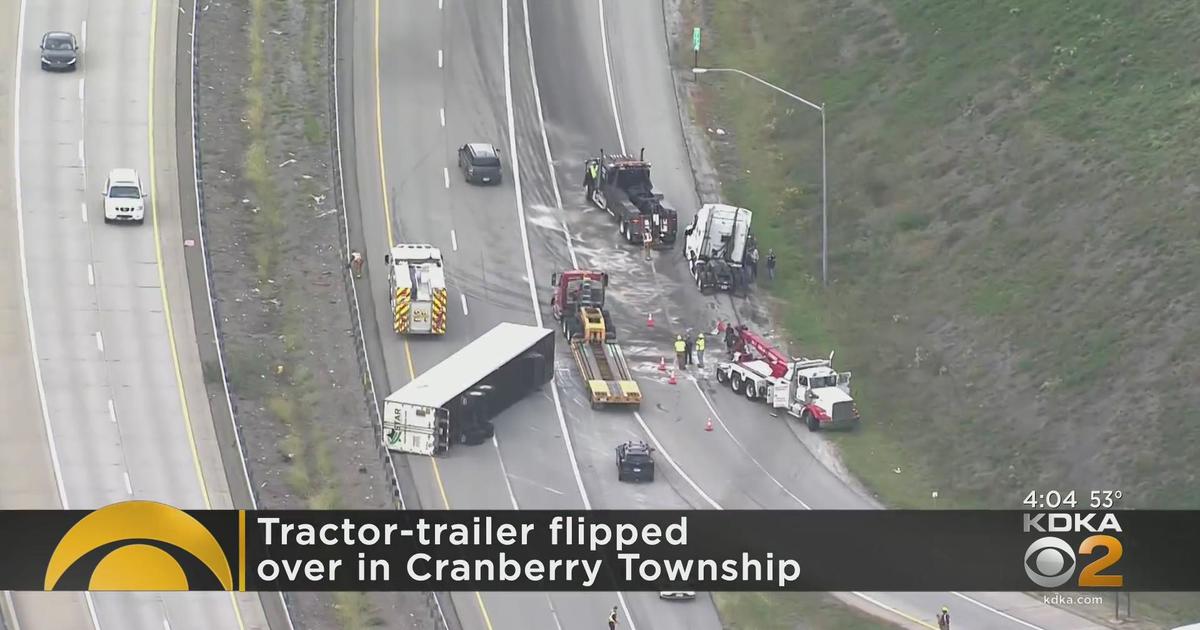 Tractor Trailer Rolls Over In Cranberry Township Cbs Pittsburgh 6940