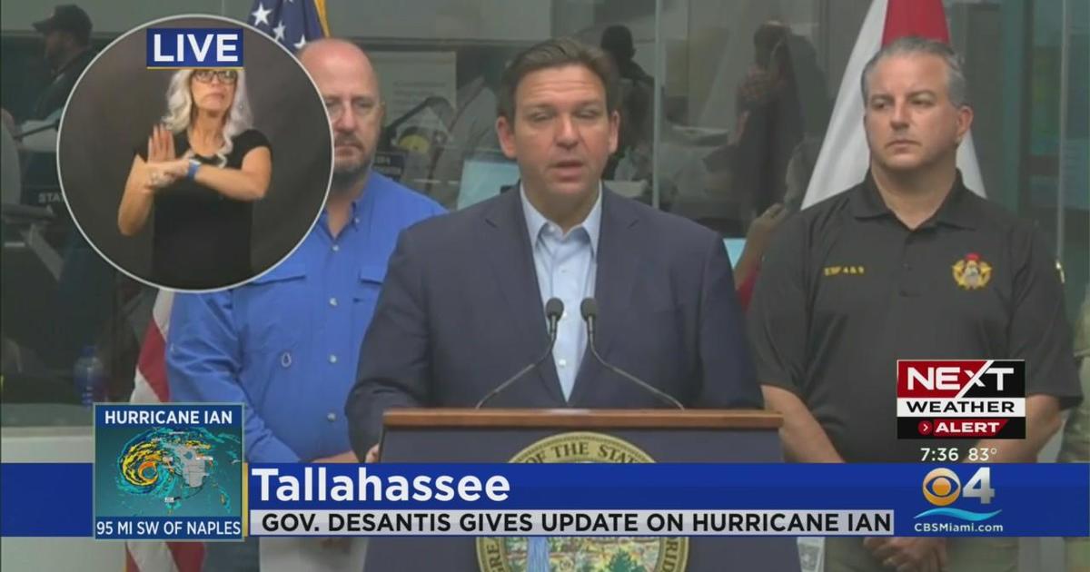 Gov Desantis Gives Update On Hurricane Ian 9 28 2022 7am Cbs Miami