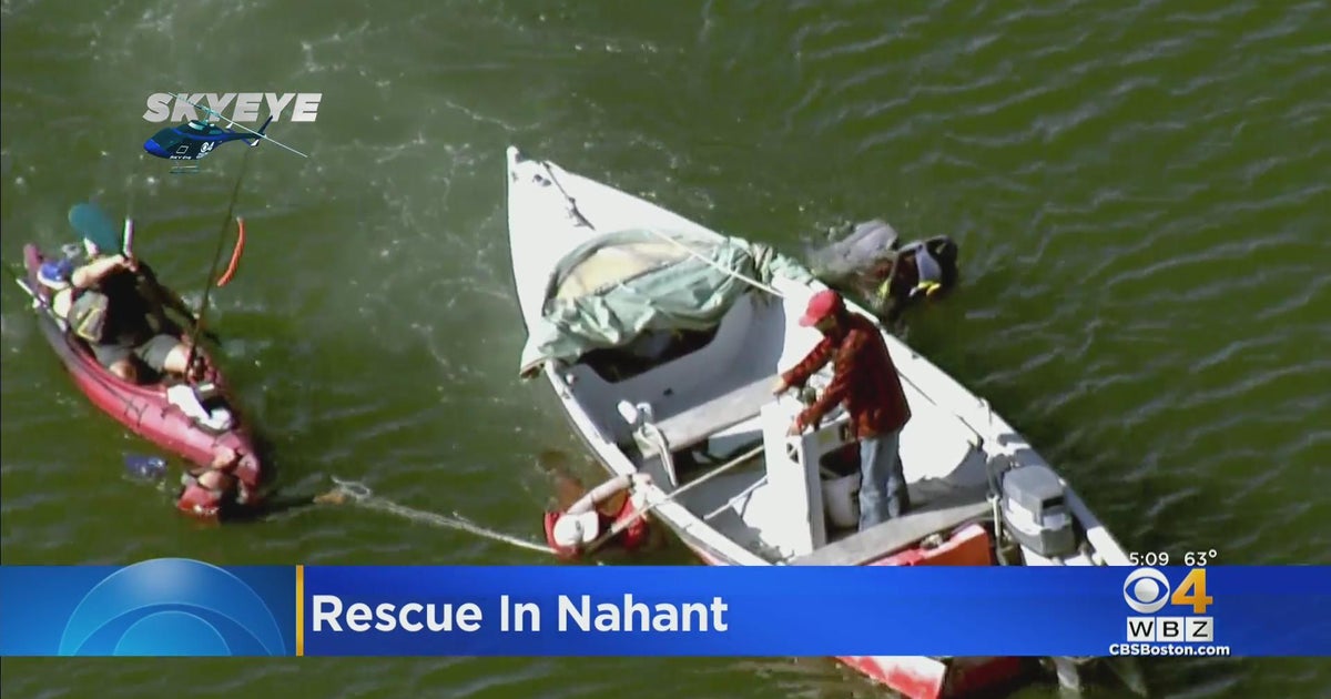 Multiple people rescued after boat overturns in Nahant - CBS Boston