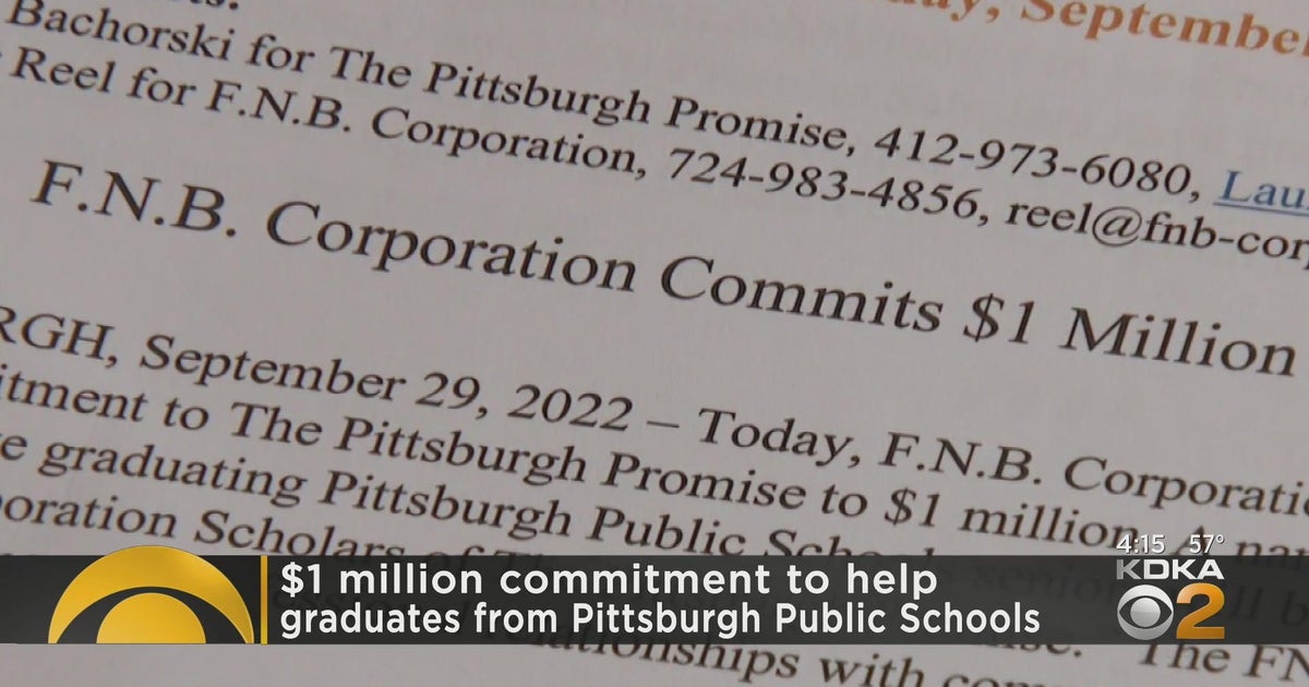 First National Bank commits $1 million to the Pittsburgh Promise - CBS ...