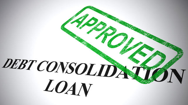 Debt consolidation approved form shows approval of agreed loan - 3d illustration 