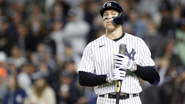 Aaron Judge #99 of the New York Yankees looks on at bat during the eighth inning against the Baltimore Orioles at Yankee Stadium on September 30, 2022 in the Bronx borough of New York City. 