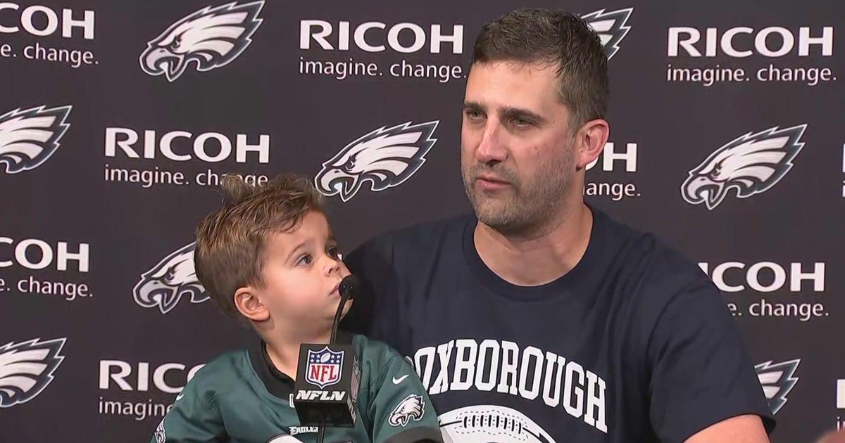 Eagles head coach Nick Sirianni wearing a t-shirt of his favorite