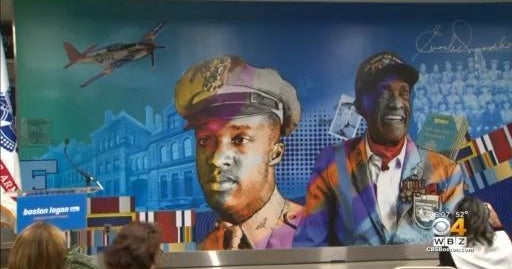 Tuskegee Airman honored with mural at Logan Airport - CBS Boston