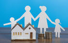Insurance protecting family health live and house concept. 