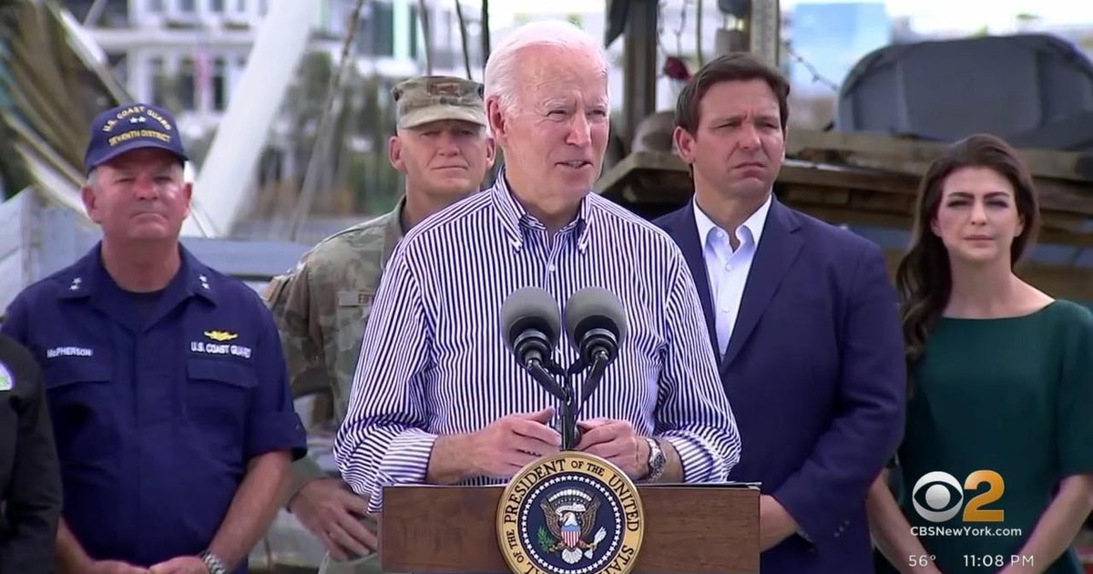 President Biden tours hurricane damage in Florida as death toll climbs ...