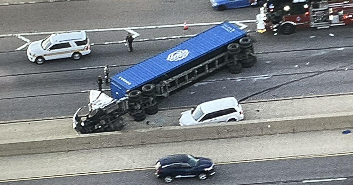 Semi truck rollover cleared on Route 53 near Palatine CBS Chicago
