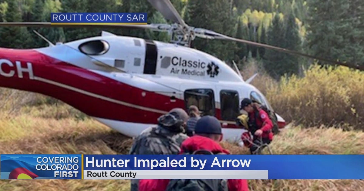 Bow hunter impaled by another hunter's lost arrow, rescued by