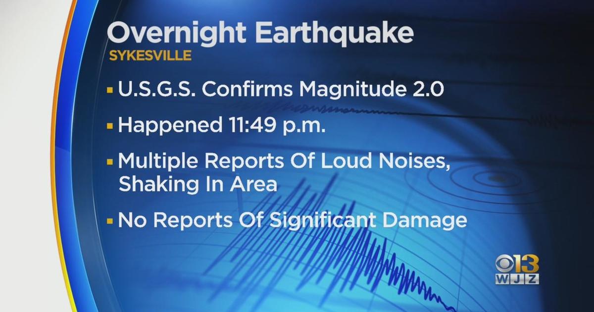 Earthquake felt in Central Maryland - CBS Baltimore