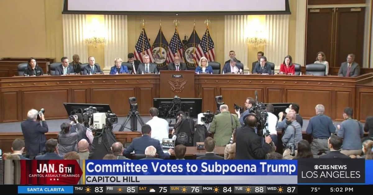 House Jan. 6 Committee votes to subpoena former President Trump - CBS ...