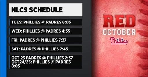 PhilliesPadres NLCS schedule CBS Philadelphia