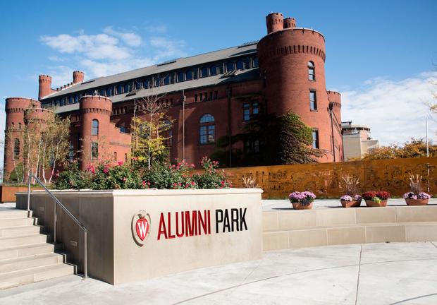 Alumni Park beside the Red Gym on the campus of the University of Wisconsin, Madison 