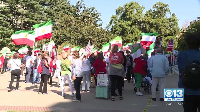 Iranian protesters in Sacramento 