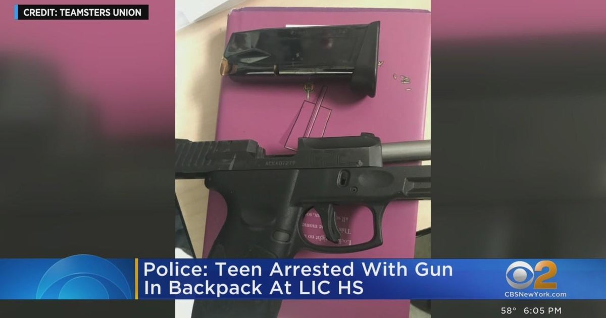 Teen with gun in backpack arrested at Queens school - CBS New York