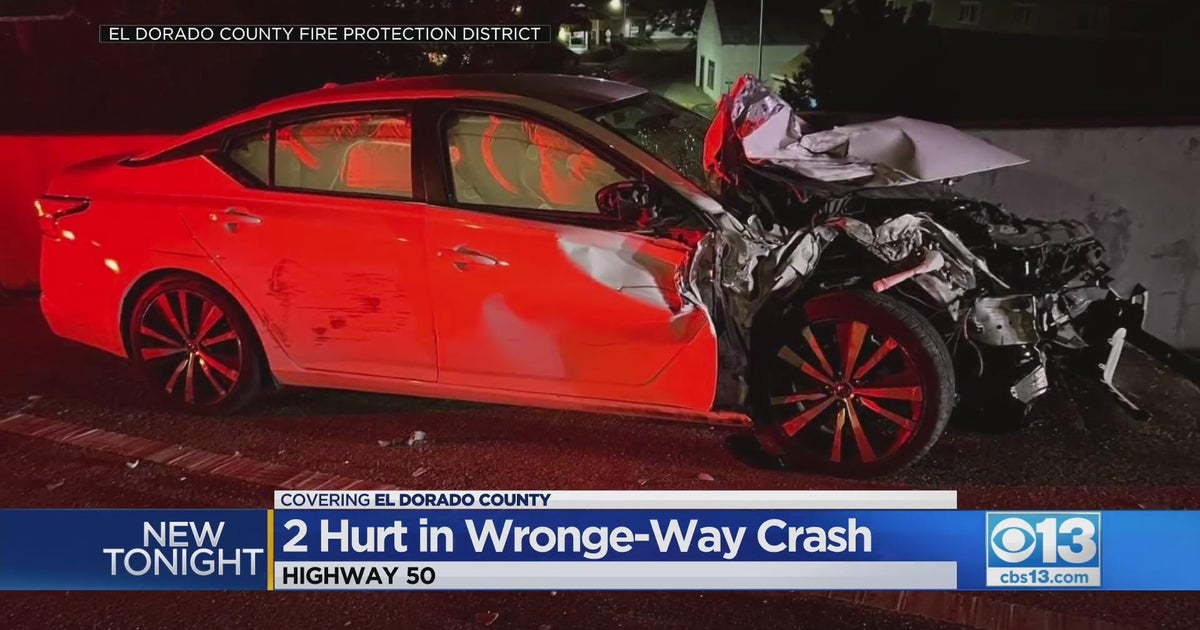 Two people hurt in a wrong-way crash in El Dorado County