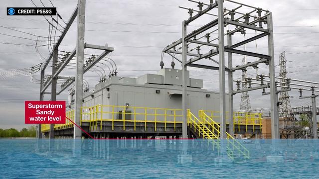 An illustration from PSE&G shows their Sewaren substation has been elevated above the water levels reached during Superstorm Sandy. 