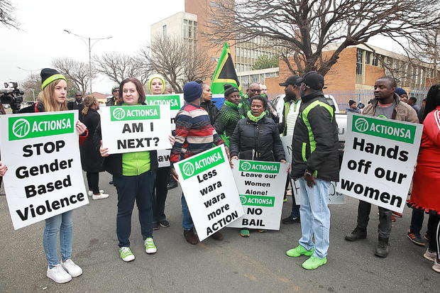 South Africans Protest Against Illegal Immigrants Outside Krugersdorp Magistrate's Court 
