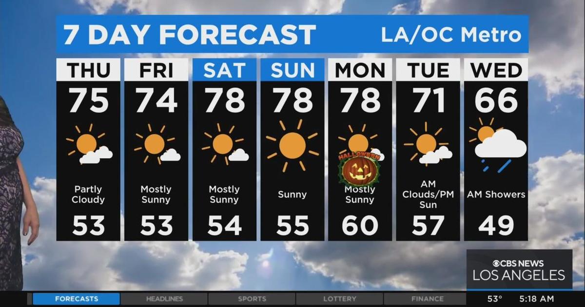 Thursday morning weather forecast (Oct. 27) CBS Los Angeles