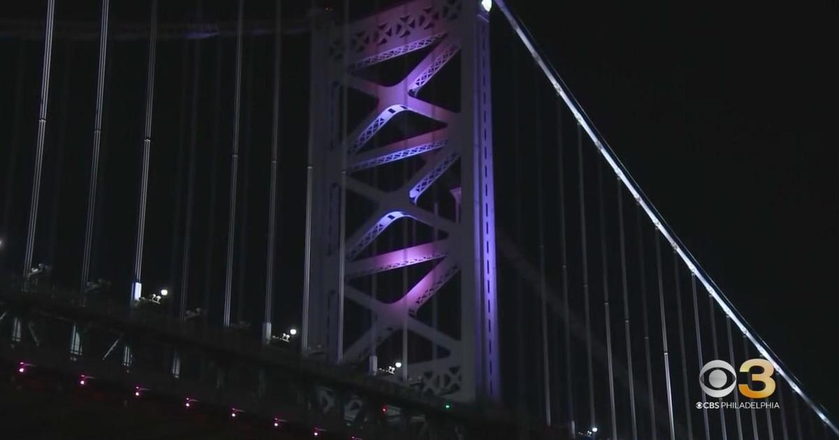 Lights for the Fight Ben Franklin Bridge CBS Philadelphia