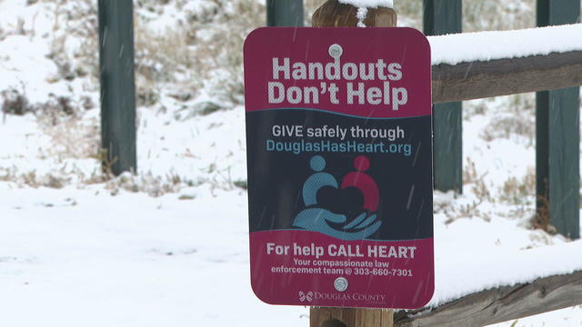 Handouts Don't Help signs will appear around Douglas County - CBS Colorado