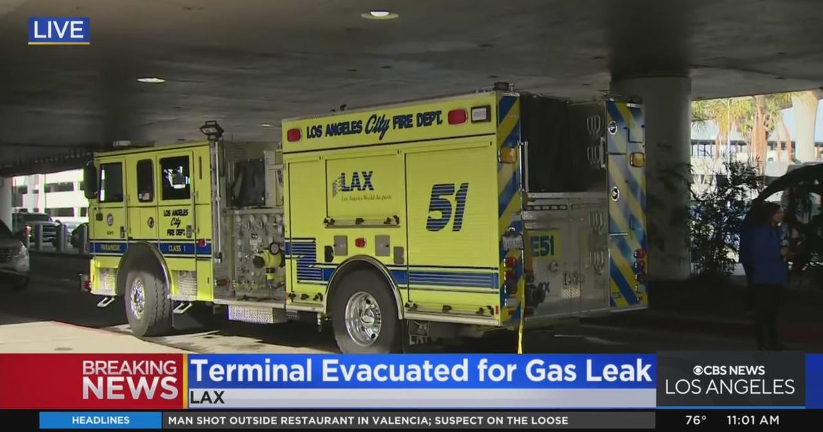 LAX terminal evacuated, four workers fall ill due to gas leak CBS Los