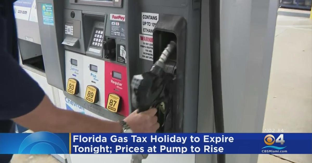 Florida gas tax holiday expires Monday night CBS Miami