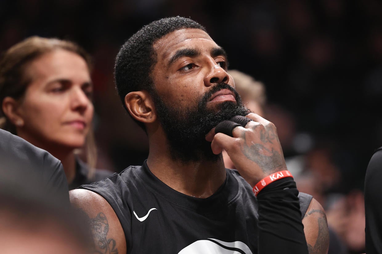 Fans Wearing Fight Antisemitism Shirts Sit Courtside After Nets Star Kyrie Irving Tweet Cbs News 2975