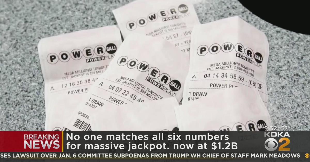 Powerball Jackpot Jumps To 1 2 Billion Cbs Pittsburgh