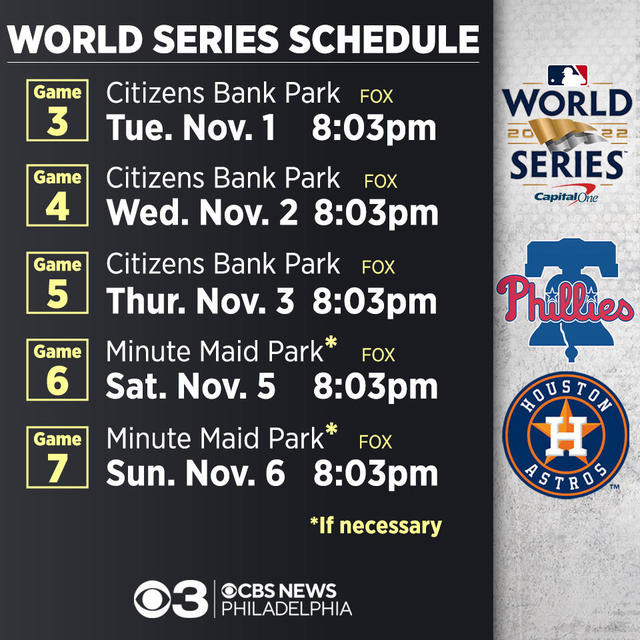 Here's the Phillies' World Series schedule - CBS Philadelphia