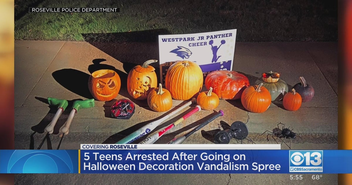 Five teenage suspects arrested after Halloween decoration vandalism