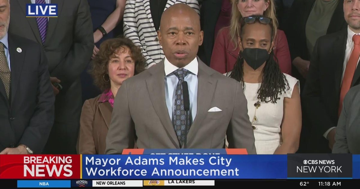 Mayor Adams makes city workforce announcement - CBS New York