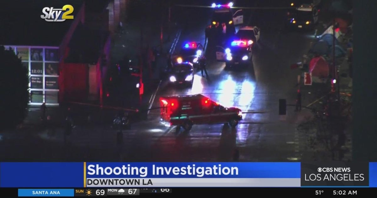 3 in custody after officers witness a shooting in downtown LA CBS Los