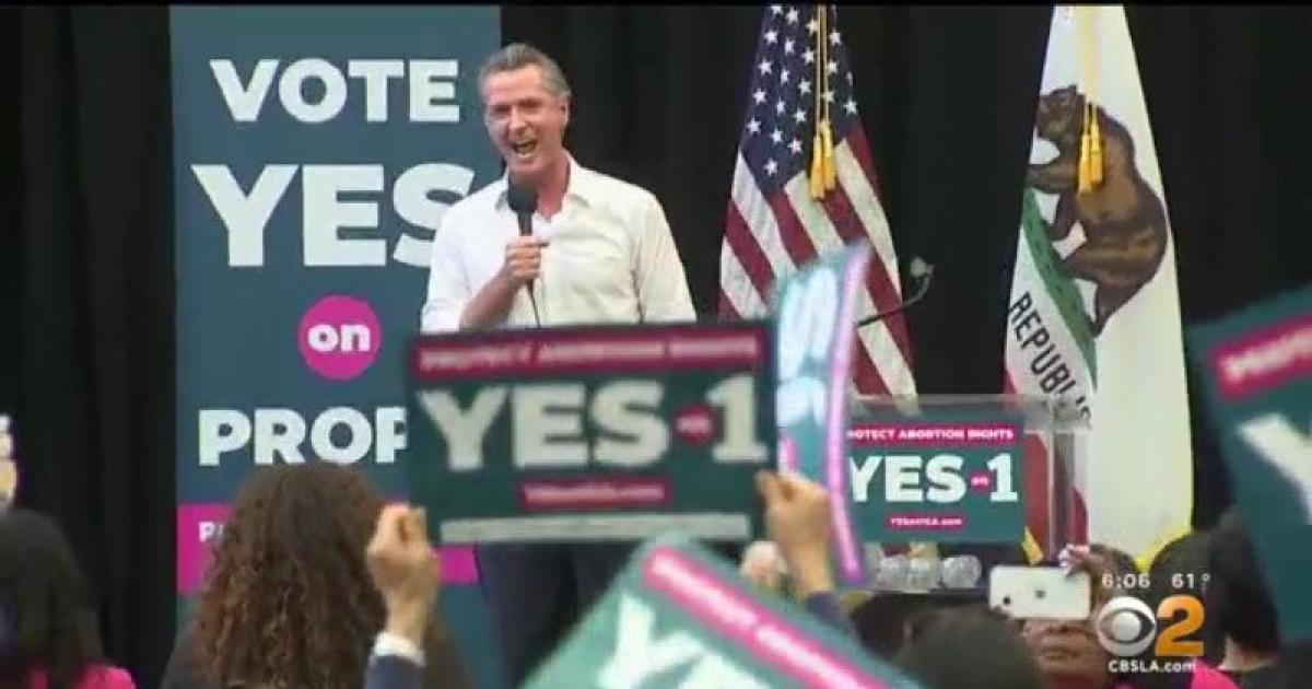 California Gov. Gavin Newsom leads "Yes on Prop 1" rally in Long Beach