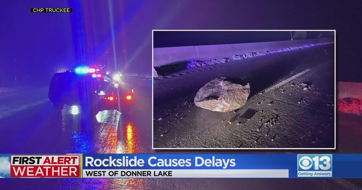 Drivers saw delays after a rockslide west of Donner Lake