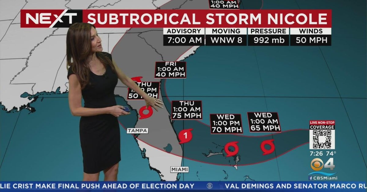 NEXT Weather Tracking Nicole 11/8/2022 7AM CBS Miami