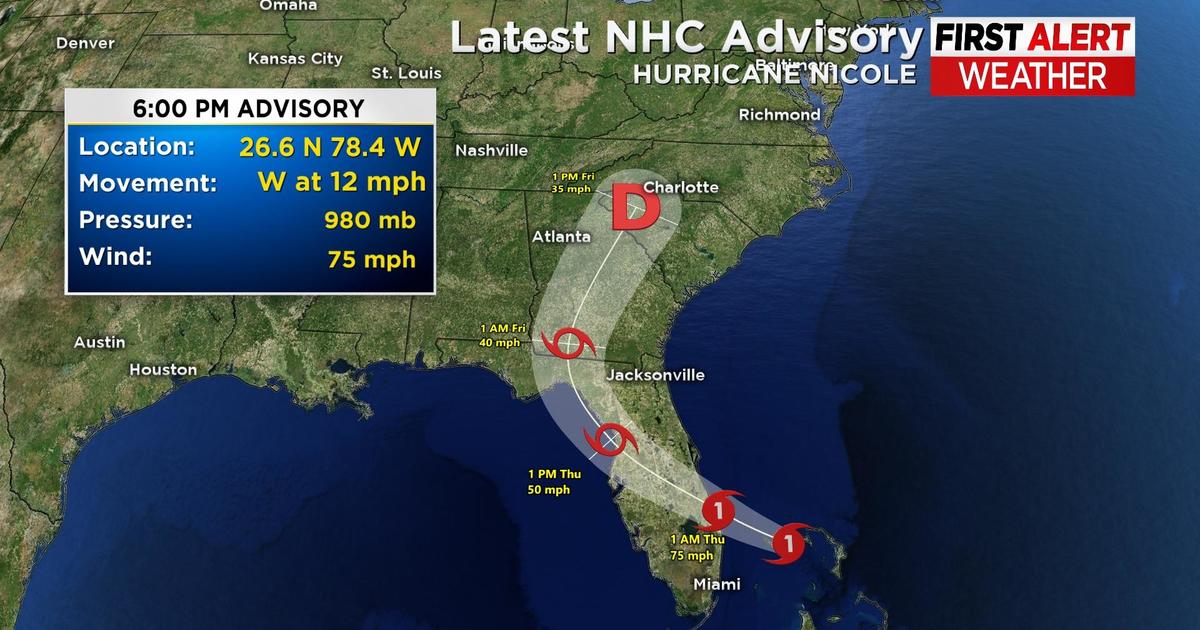 Alert Day Friday as Hurricane Nicole brings storms to Maryland - CBS ...