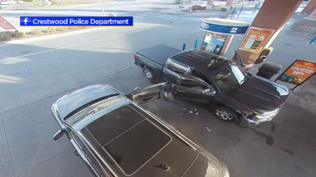 Thief steals from car while driver pumps gas 