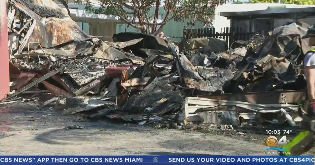Home of Hialeah Gardens man destroyed by accidental blaze - CBS Miami